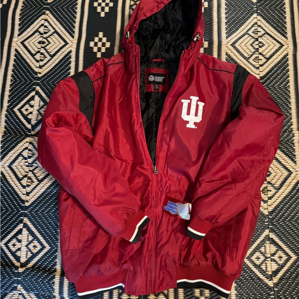 Indiana University Hoosiers incredible coats/jacket with hood NWT size L